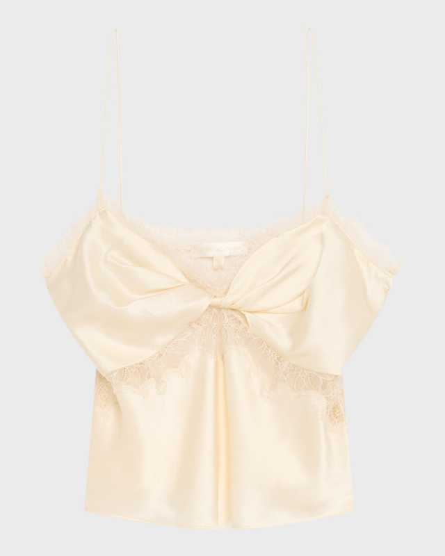 Belfast Silk-Blend Lace-Trim Top